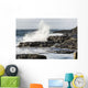 Wave Crashing into Rocky Wall Decal