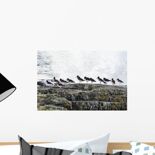 Wave Crashing into Rocks Wall Decal