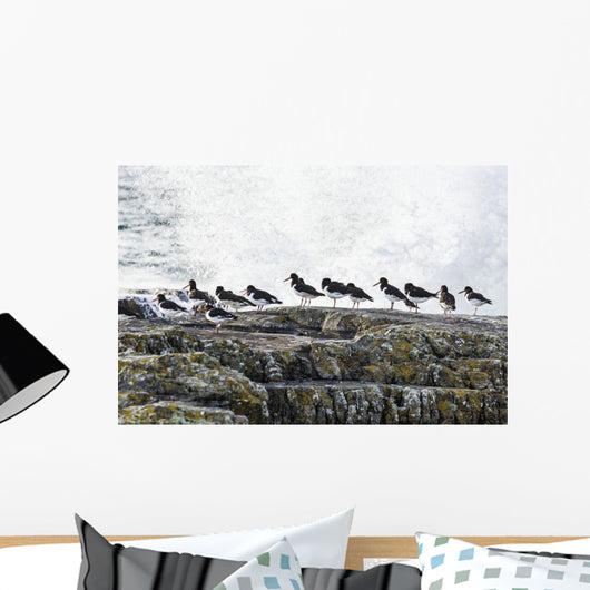 Wave Crashing into Rocks Wall Decal