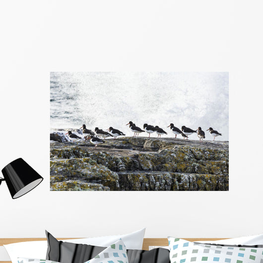 Wave Crashing into Rocks Wall Decal
