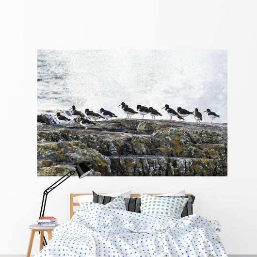 Wave Crashing into Rocks Wall Decal