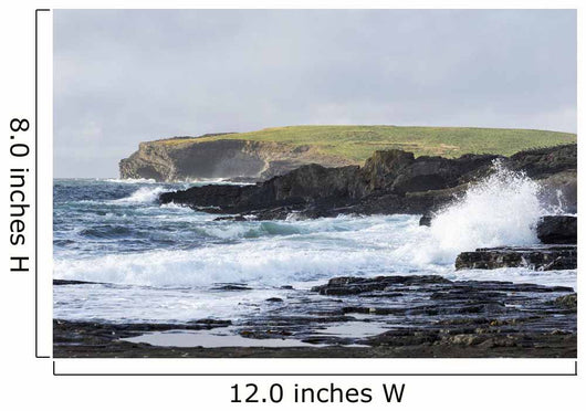 Waves Crashing into Rocky Wall Decal