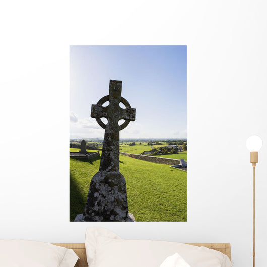 Celtic Cross Grassy Hill Wall Decal