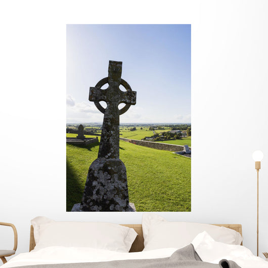 Celtic Cross Grassy Hill Wall Decal