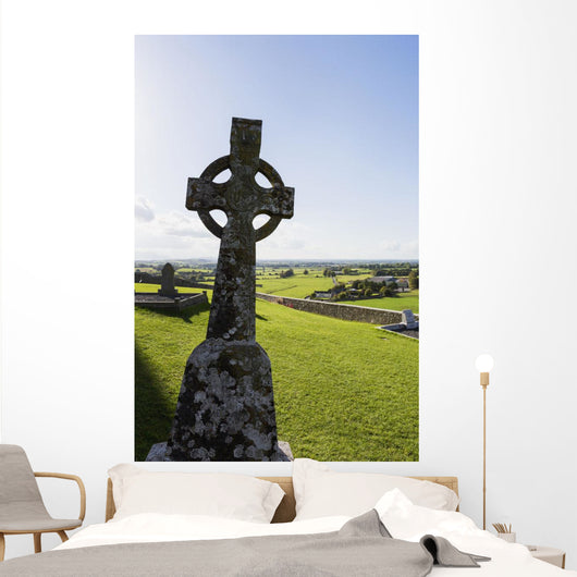Celtic Cross Grassy Hill Wall Decal