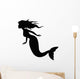 Mermaid Silhouette Swimming Wall Decal