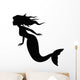 Mermaid Silhouette Swimming Wall Decal