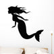 Mermaid Silhouette Swimming Wall Decal