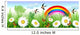 Spring time with daisies, butterflies, swallows and a rainbow Wall Mural