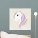 White Unicorn Vector Head Wall Decal