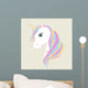 White Unicorn Vector Head Wall Decal