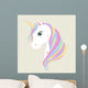 White Unicorn Vector Head Wall Decal