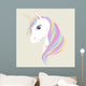 White Unicorn Vector Head Wall Decal