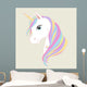 White Unicorn Vector Head Wall Decal