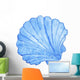 Seashell Blue  Nautical Watercolor Illustration Hand-painted Isolated Sea Element Navy Blue Ocean
 Wall Decal