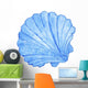 Seashell Blue  Nautical Watercolor Illustration Hand-painted Isolated Sea Element Navy Blue Ocean
 Wall Decal