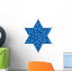 mosaic jewish star with silver frame Wall Decal
