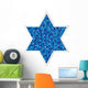 mosaic jewish star with silver frame Wall Decal
