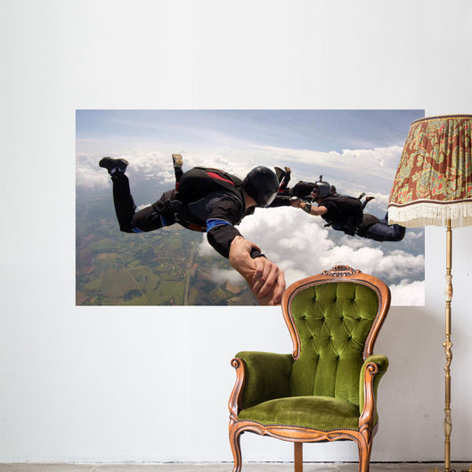 Skydiving friends having fun Wall Mural
