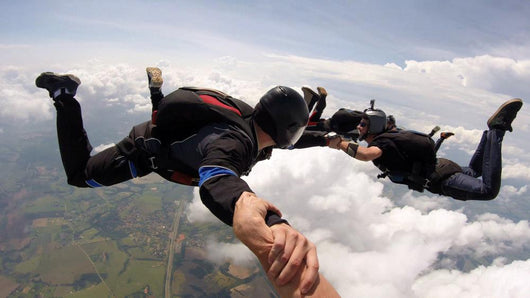 Skydiving friends having fun Wall Mural
