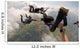 Skydiving point of view. Young and middle aged friends having fun Wall Mural