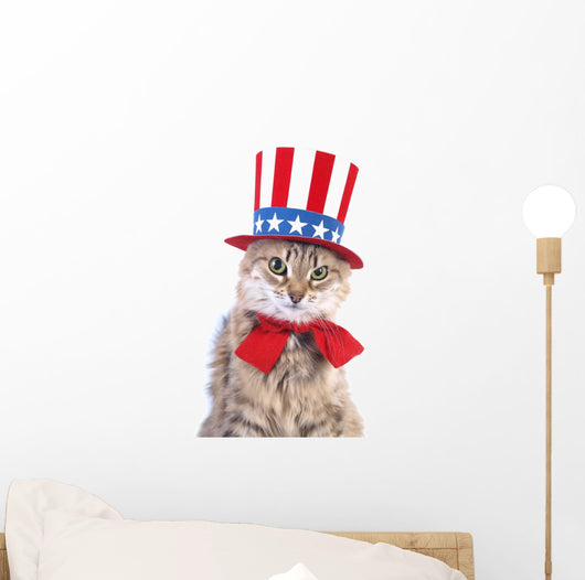 Cute patriotic cat Wall Decal