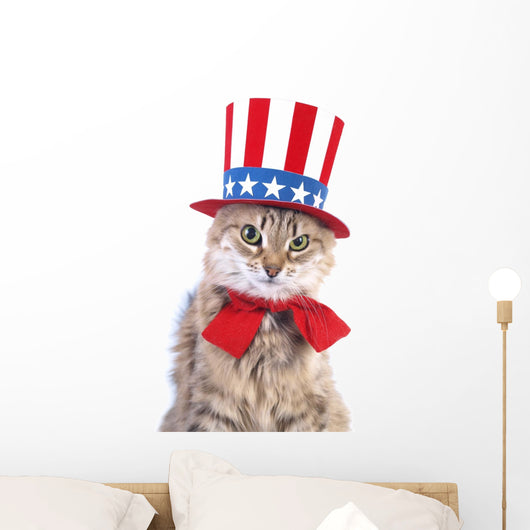 Cute patriotic cat Wall Decal
