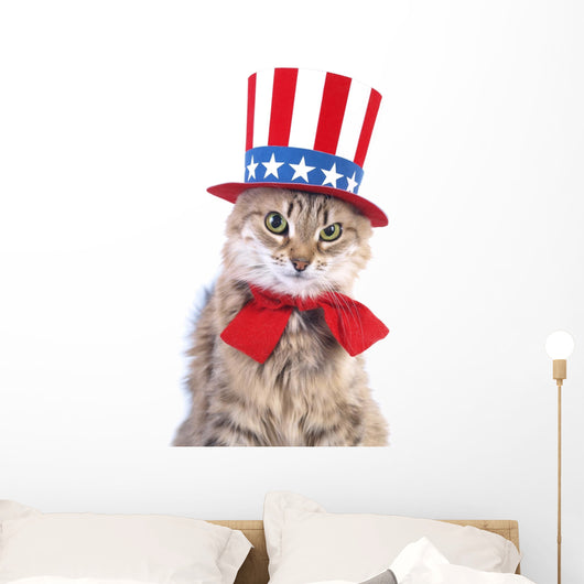 Cute patriotic cat Wall Decal