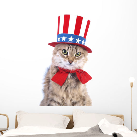 Cute patriotic cat Wall Decal