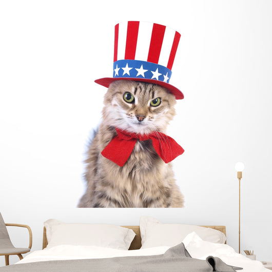 Cute patriotic cat Wall Decal