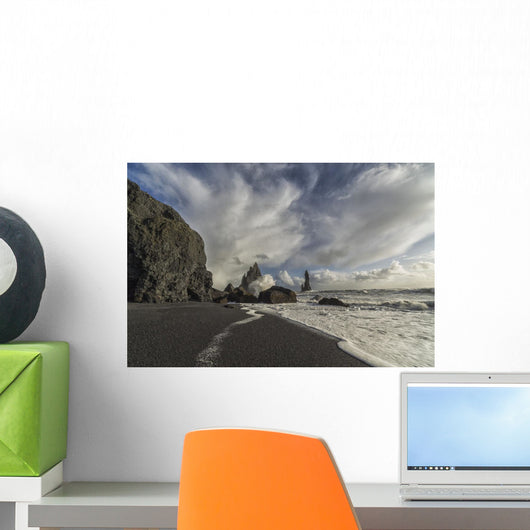 Large Waves Crash against Wall Decal Design 2