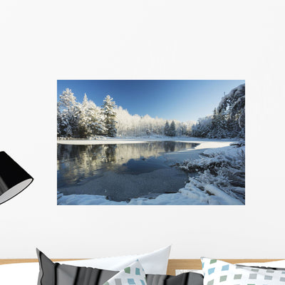 Winter Landscape with Ice Wall Decal Design 2 shown on a wall