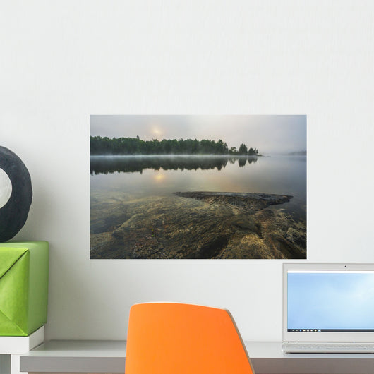 Sunrise over Tranquil Lake Wall Decal Design 2