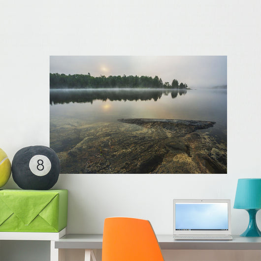 Sunrise over Tranquil Lake Wall Decal Design 2