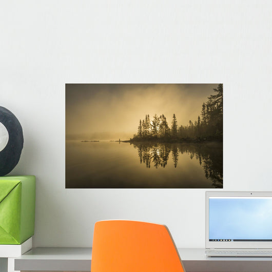 Sunrise over Tranquil Lake Wall Decal Design 1