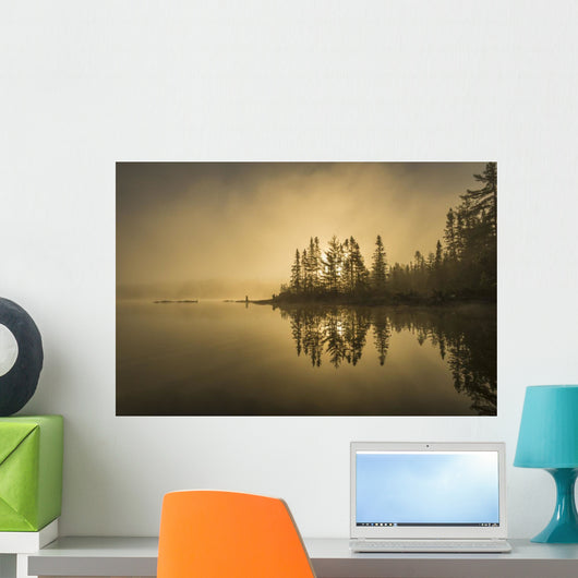 Sunrise over Tranquil Lake Wall Decal Design 1