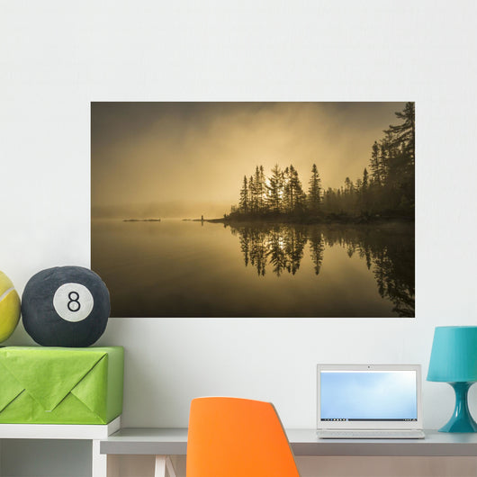Sunrise over Tranquil Lake Wall Decal Design 1