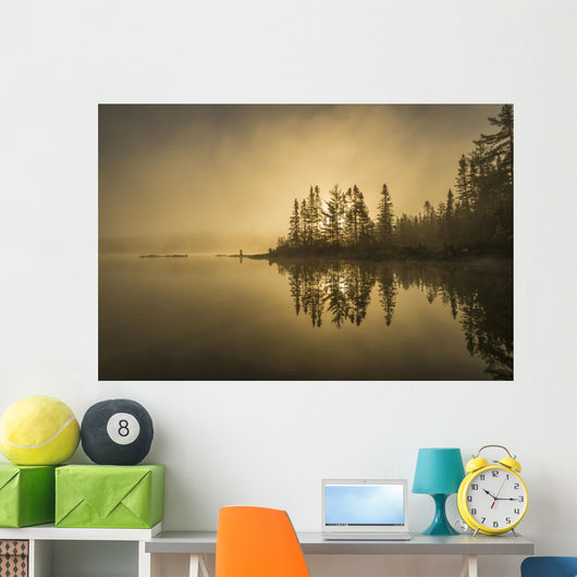 Sunrise over Tranquil Lake Wall Decal Design 1