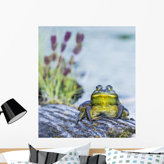 Bull Frog Resting Log Wall Decal