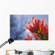Up Red Tulips against Wall Decal