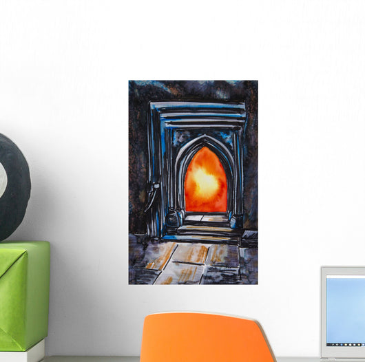 Painting Glowing Orange Fire Wall Decal