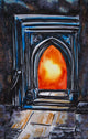 Painting Glowing Orange Fire Wall Decal