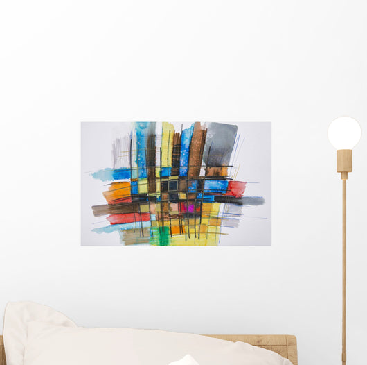 Painting Colorful Grid Wall Decal