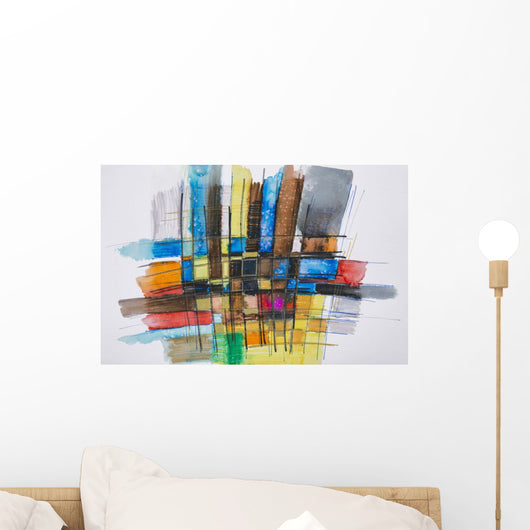 Painting Colorful Grid Wall Decal