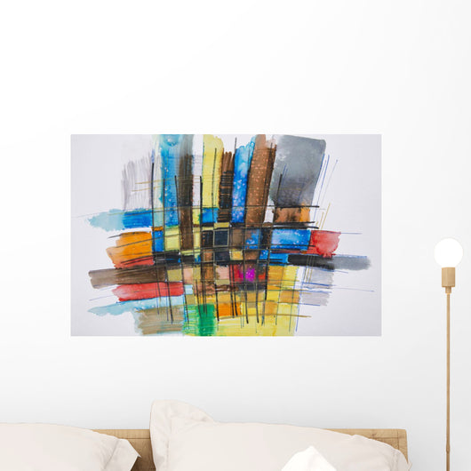 Painting Colorful Grid Wall Decal