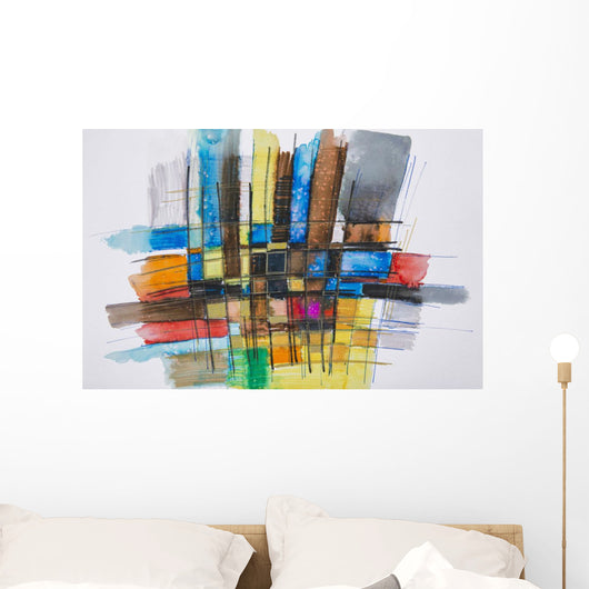 Painting Colorful Grid Wall Decal