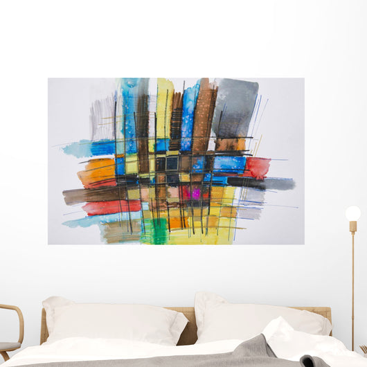 Painting Colorful Grid Wall Decal
