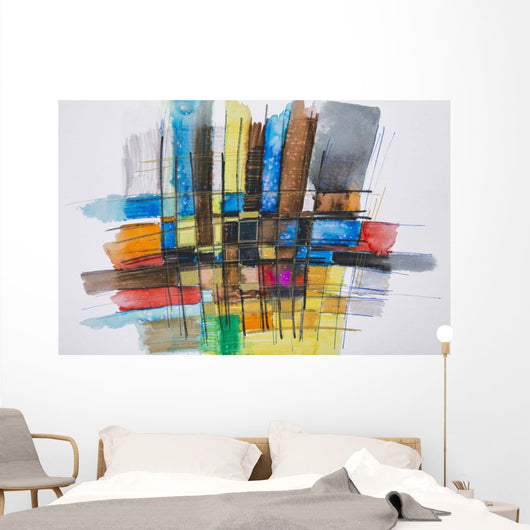 Painting Colorful Grid Wall Decal
