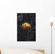 Golden Flower Black Wall Decal