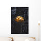 Golden Flower Black Wall Decal